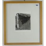 GEOFF YEOMANS dry point etching - wreck at Porth y Rhaw, artist proof signed and titled in pencil,