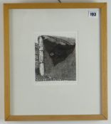 GEOFF YEOMANS dry point etching - wreck at Porth y Rhaw, artist proof signed and titled in pencil,