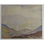 ATTRIBUTED TO SIR KYFFIN WILLIAMS RA watercolour - landscape, believed Snowdonia and with pencil