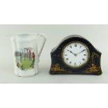 FRENCH EARLY 20TH CENTURY CHINOISERIE MANTEL CLOCK and continental porcelain football subject milk