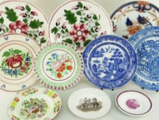 GROUP OF WELSH PLATES & DISHES including Glamorgan Pottery, Dillwyn, Swansea Cambrian, Llanelly