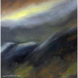 WILF ROBERTS oil on card - Ynys Môn landscape, entitled verso 'Mist Bodafon', signed and dated 2000,