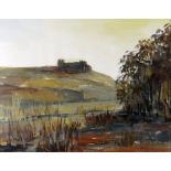 VALERIE GANZ watercolour - Gower landscape with Pennard Castle, signed indistinctly bottom right, 39