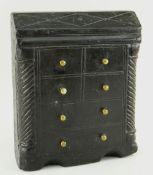 NINETEENTH CENTURY CARVED SLATE DOORSTOP MODELLED AS A BUREAU with twist quarter column and fixed