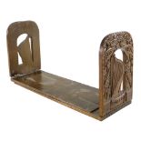 NINETEENTH CENTURY WELSH YEW WOOD BOOK-SLIDE SWEETHEART TOKEN both hinging ends carved with a centre