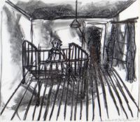 SHANI RHYS JAMES MBE limited edition monochrome (VII/VIII) lithograph - interior with figure,