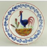 LLANELLY POTTERY COCKEREL PLATE being an excellent example with full decoration to the interior,