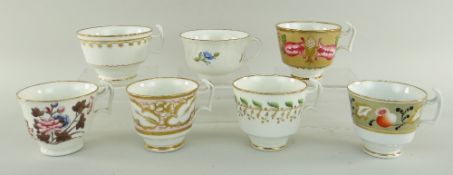 GROUP OF WELSH PORCELAIN CUPS including known patterns