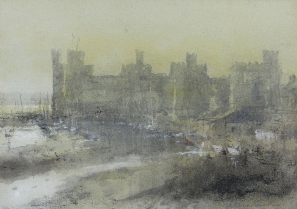 WILLIAM SELWYN watercolour - entitled verso, 'Caernarfon Castle and the Seiont Estuary', signed, 12.
