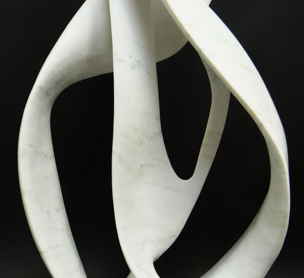 DARREN YEADON Carrera marble sculpture - abstract, entitled 'Santa Maria', signed at base, 112cms - Image 3 of 3
