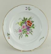 COALPORT PORCELAIN SOUP PLATE PAINTED BY THOMAS PARDOE circa 1812, of lobed form with rim picked out