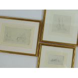 EDWARD DUNCAN (1803-1882) three pencil sketches - comprising (1) scene of hay barge with two '