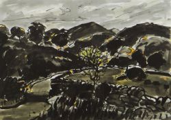 SIR KYFFIN WILLIAMS RA unlimited colour print - landscape of Nantmor, 43 x 60cms (mounted but