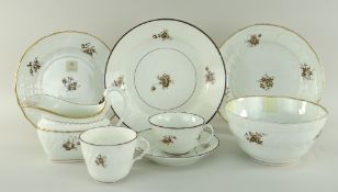 GROUP OF SWANSEA PORCELAIN DECORATED IN SEPIA including cream jug and part tea-set items, some items