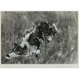 SIR KYFFIN WILLIAMS RA limited edition (229/250) monochrome print - sheepdog pausing with head on