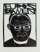 PAUL PETER PIECH monoprint - portrait of poet and priest Euros Bowen, signed and dated 1989, 65 x