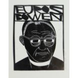 PAUL PETER PIECH monoprint - portrait of poet and priest Euros Bowen, signed and dated 1989, 65 x