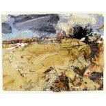 DAVID TRESS mixed media with oil on paper and construction - landscape, entitled verso 'Looking