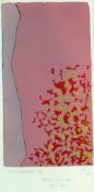 ERIC MALTHOUSE limited edition (20/20) screenprint - abstract in pink, Welsh title in pencil to