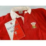 NORMAN GALE MATCH WORN WALES INTERNATIONAL RUGBY UNION JERSEY, bears embroidered Prince of Wales