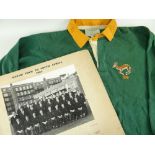 INTERNATIONAL SOUTH AFRICA RUGBY UNION JERSEY WORN BY GABRIEL FREDERICK 'ABIE' MALAN (1935-2014),