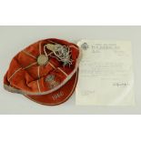 NORMAN GALE 1960 WALES RUGBY UNION CAP & CONGRATULATORY LETTER, cap with braid tassel and trim,