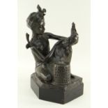MARGARET JUSTINA WRIGHTSON (1877-1976) BRONZE SCULPTURE TITLED 'PRIDE OF THE VILLAGE', signed and