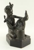 MARGARET JUSTINA WRIGHTSON (1877-1976) BRONZE SCULPTURE TITLED 'PRIDE OF THE VILLAGE', signed and