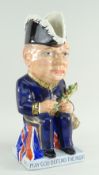 A WILKINSON 'WINSTON CHURCHILL' CHARACTER TOBY JUG BY CLARICE CLIFF, CIRCA 1941, modelled holding