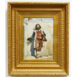LATE 19TH CENTURY ENGLISH SCHOOL watercolour - Italian itinerant musician, signed with initials RH