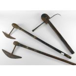 TWO SHONA AXES & NIGERIAN PARADE AXE, largest 82cms (3)