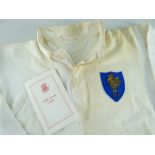 1964 FRANCE INTERNATIONAL RUGBY UNION JERSEY WORN BY ANDRE HERRERO (b.1938) against Wales in Cardiff