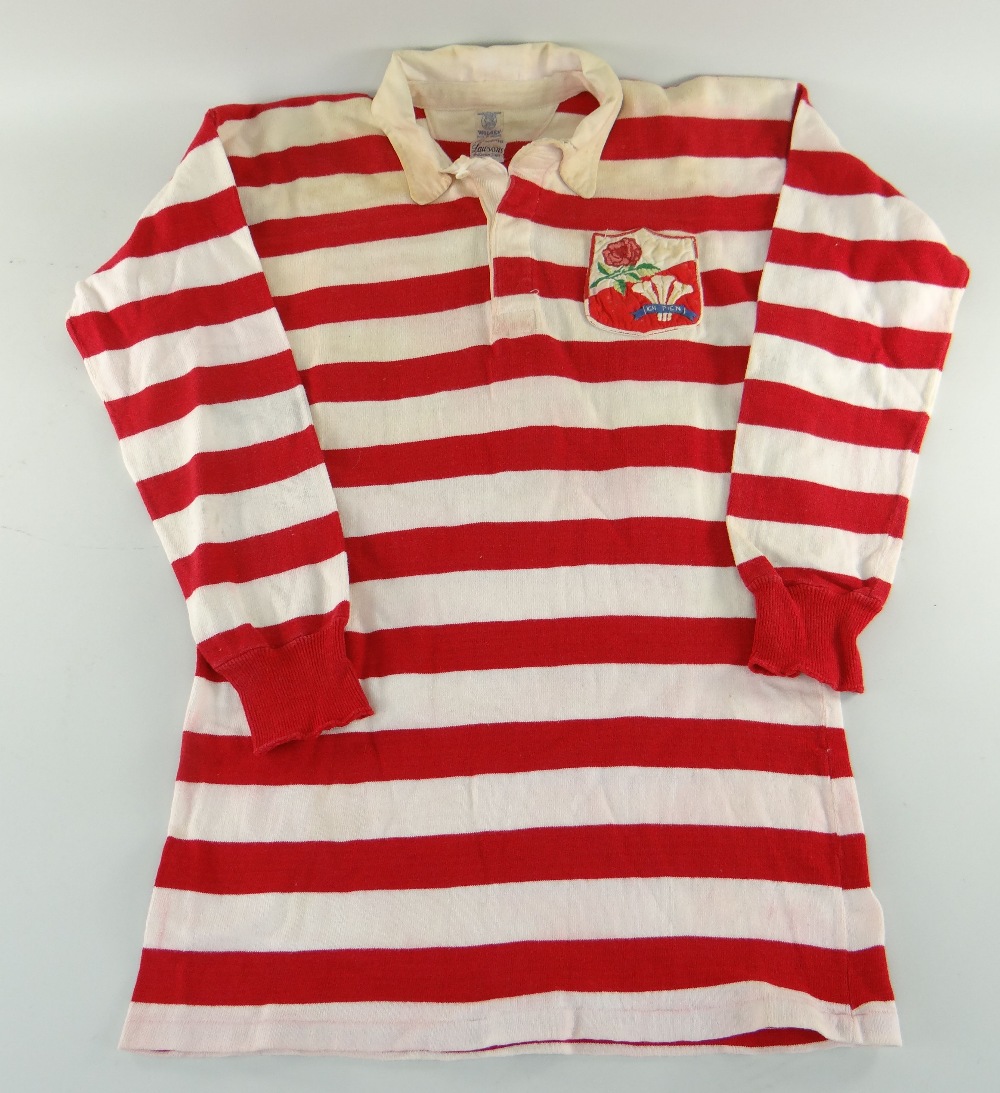 RARE 1955 MATCH WORN RUGBY UNION JERSEY FOR WALES & ENGLAND v IRELAND & SCOTLAND played in by prop - Image 4 of 5