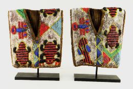 PAIR OF YORUBA BEADED IBEJI JACKETS, Nigeria, 23cms (2)