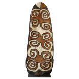 ASMAT SHIELD,, Southern Papua Province, Indonesian New Guinea, 186cms, with bespoke display stand,