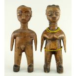 PAIR OF EWE MALE & FEMALE FIGURES, Ghana, 20cms (2)