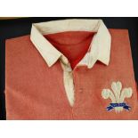 1924 WALES INTERNATIONAL RUGBY UNION JERSEY MATCH WORN BY JACK WETTER AGAINST NEW ZEALAND '