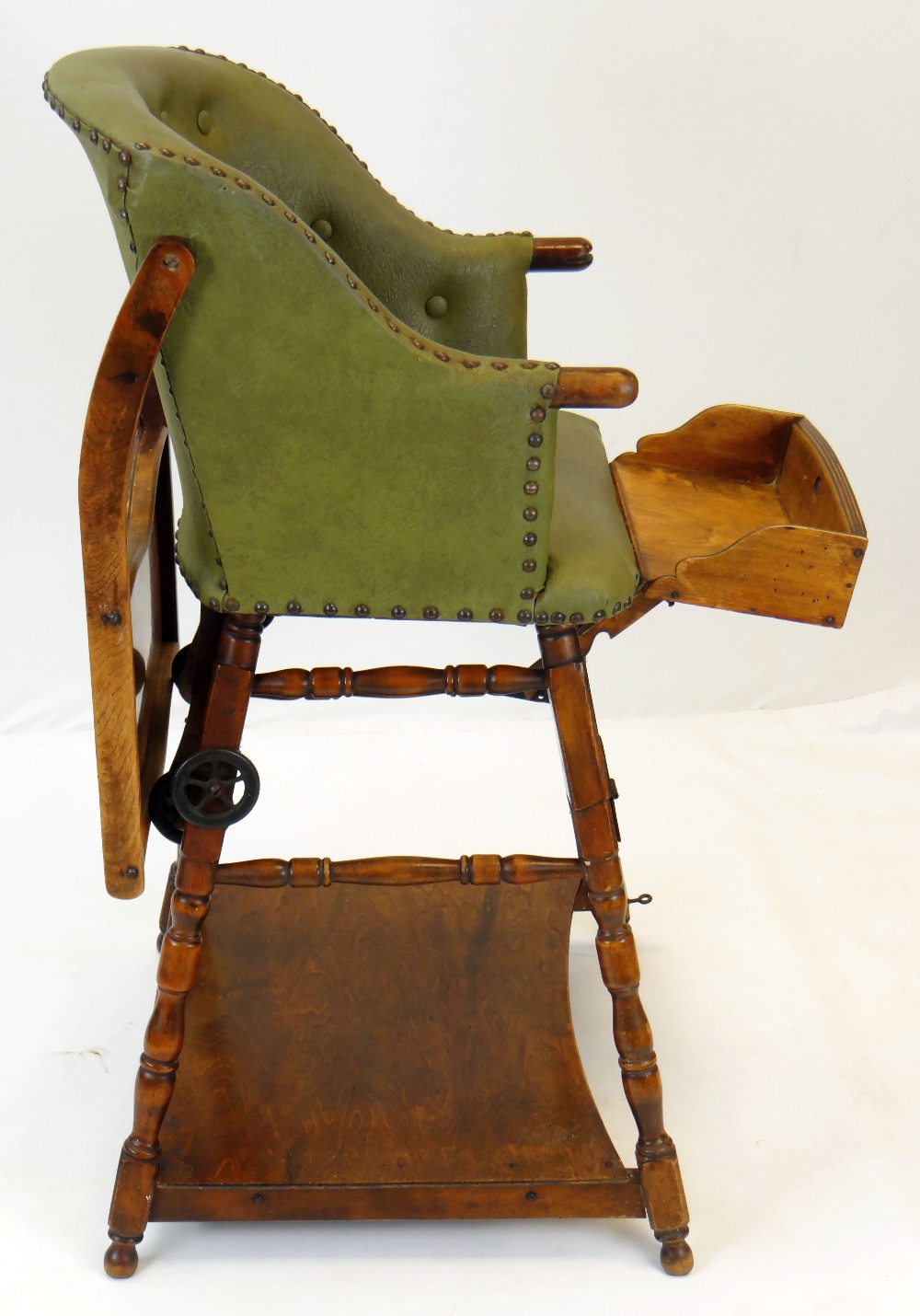 EDWARDIAN STAINED BEECH METAMORPHIC CHILD'S HIGH CHAIR - Image 3 of 4