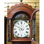 19TH CENTURY SOUTH WALES MAHOGANY 8-DAY LONGCASE CLOCK with 12-inch painted broken arch dial, signed