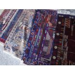 ASSORTED ORIENTAL SMALL TRIBAL RUGS including an Afghan pictorial rug featuring a ferry or liner and