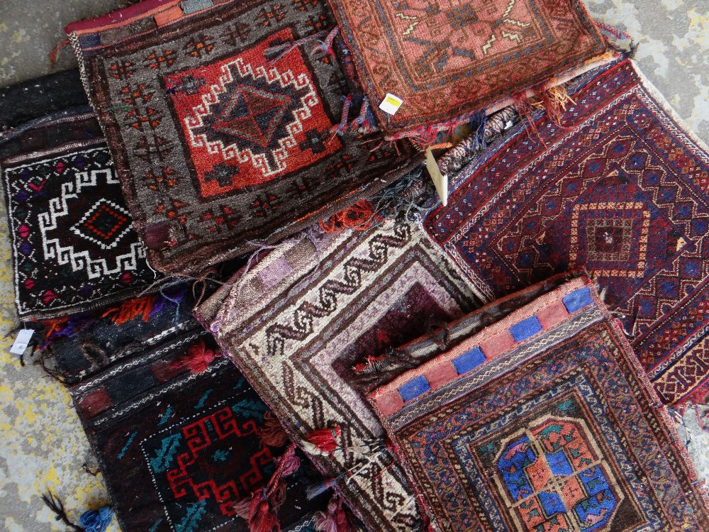 ASSORTED ORIENTAL TRIBAL TENT BAGS, including Afghan examples (7)