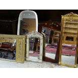 ASSORTED DECORATIVE MIRRORS including Victorian-style gilt wood overmantel (5)