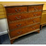 GEORGIAN-STYLE MAHOGANY FIVE-DRAWER CHEST, 108cms wide