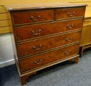 GEORGIAN-STYLE MAHOGANY FIVE-DRAWER CHEST, 108cms wide