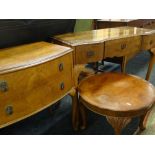 QUEEN ANNE-STYLE WALNUT DRESSING TABLE together with a two-drawer chest, a low occasional table (3)