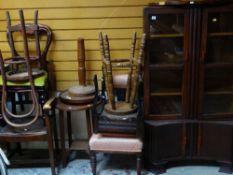 ASSORTED OCCASIONAL FURNITURE including 1930s bookcase, various stools and chairs