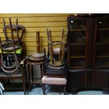 ASSORTED OCCASIONAL FURNITURE including 1930s bookcase, various stools and chairs