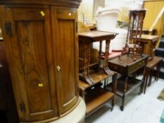 ASSORTED OCCASIONAL FURNITURE including oak nest of tables, mahogany nest of tables, hanging bow