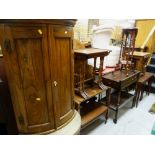 ASSORTED OCCASIONAL FURNITURE including oak nest of tables, mahogany nest of tables, hanging bow