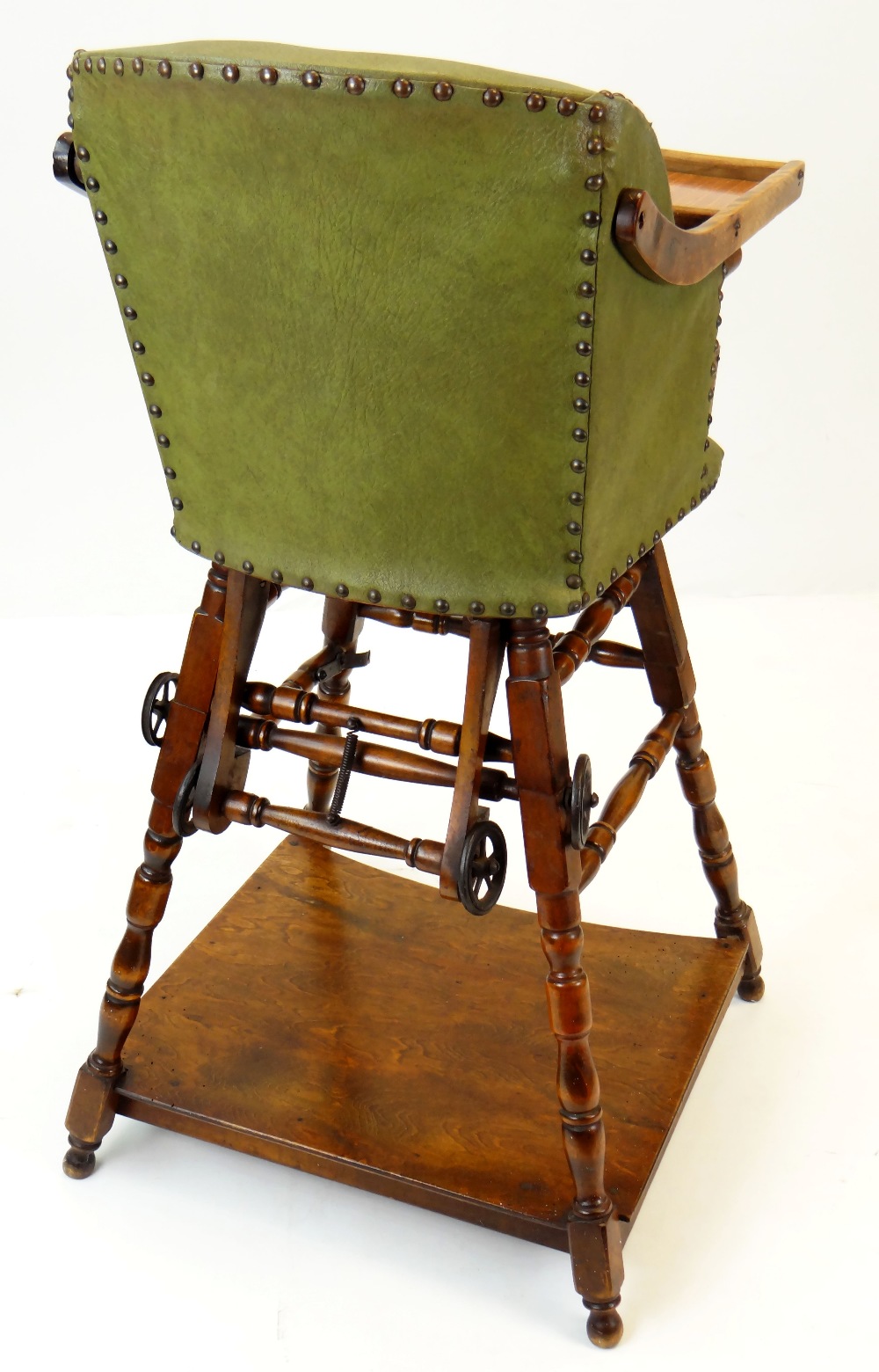 EDWARDIAN STAINED BEECH METAMORPHIC CHILD'S HIGH CHAIR - Image 4 of 4